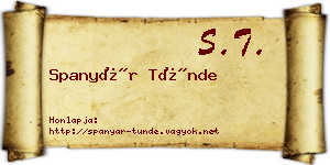 Spanyár Tünde névjegykártya